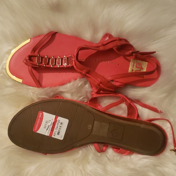 Orange and gold sandals size 13 - Picture 2 of 2